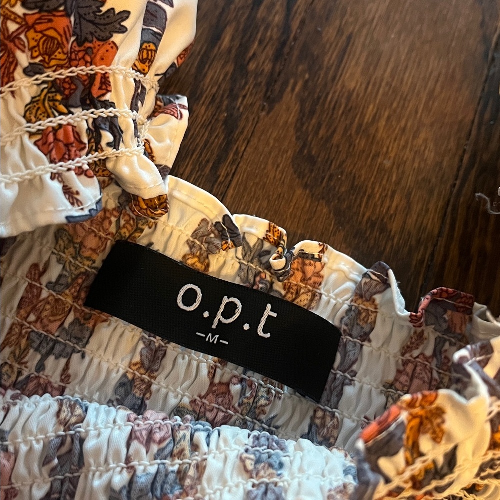 o.p.t Women’s Daphne Square Neck Smocked Maxi Dress Tiered Multicolor Floral M - Picture 8 of 13